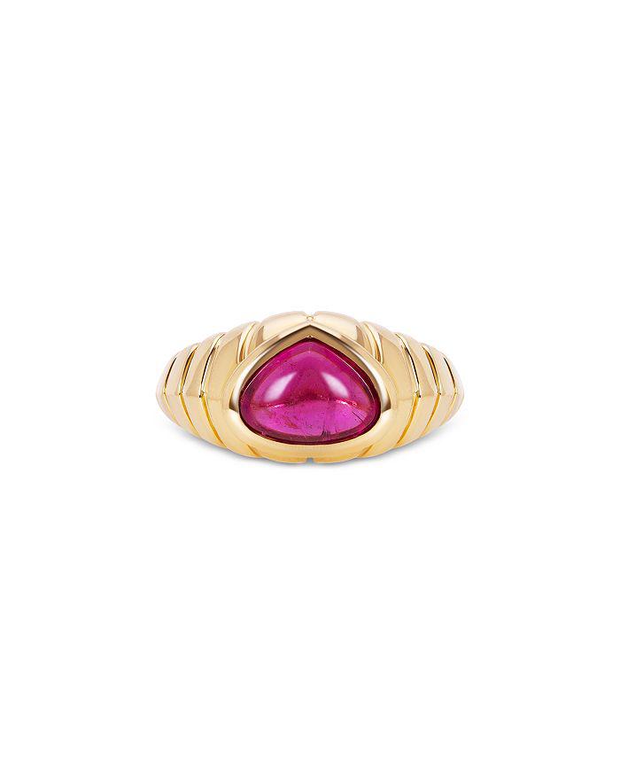 MARINA Timo Cabochon Rubellite Ring in 18K Yellow Gold