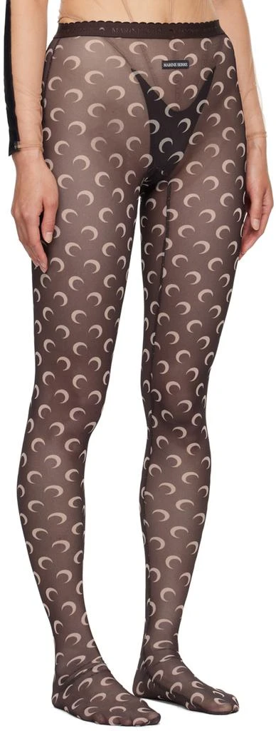 MARINE SERRE Brown Moon Printed Mesh Tights 2