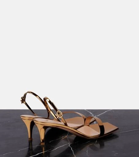 Gianvito Rossi Ribbon 55 metallic leather sandals 2