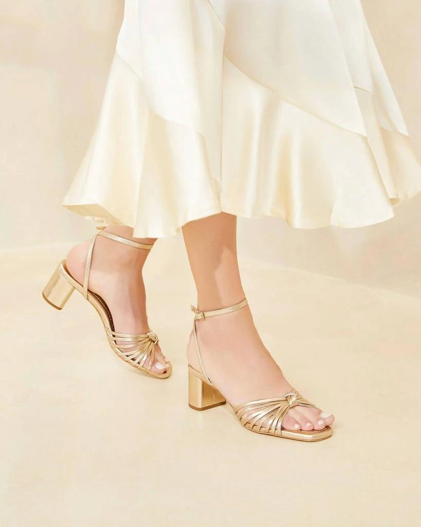 Loeffler Randall Loeffler Randall - Women's Olivia Leather Knot Mid Heel Sandal 4