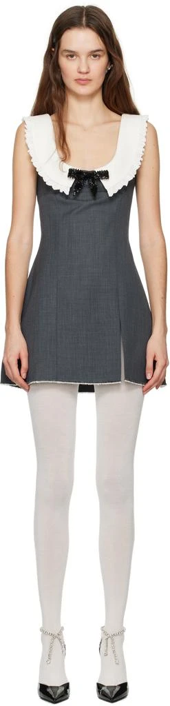 Shushu/Tong Gray Round Neck Sleeveless Minidress 1