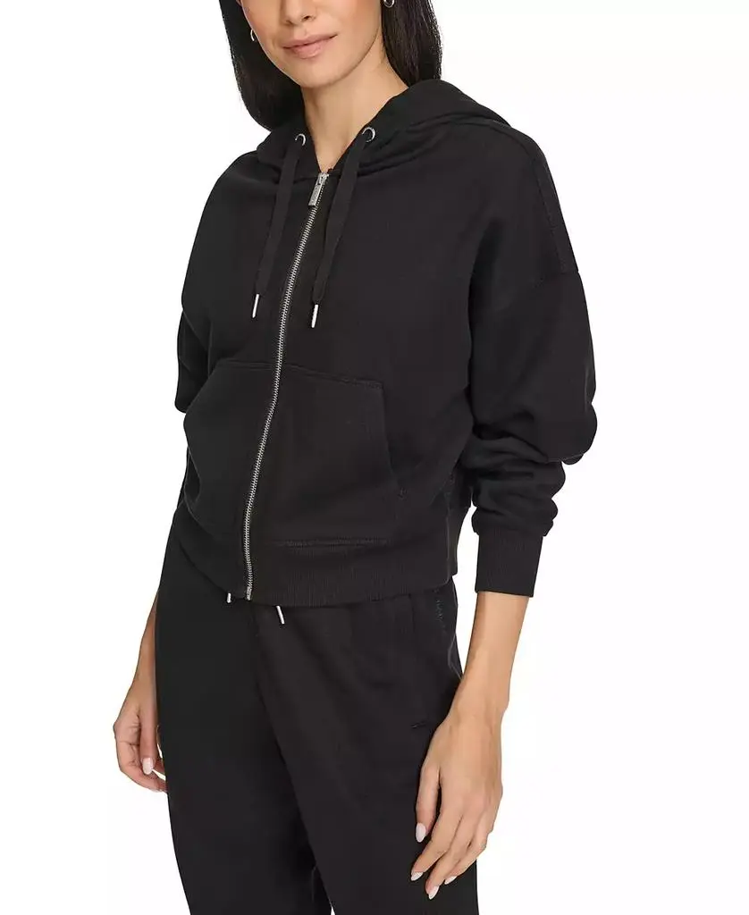 Calvin Klein Women's Fleece Crop Zip-Front Long-Sleeve Hoodie 3