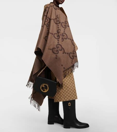 Gucci Jumbo GG reversible cashmere cape 2