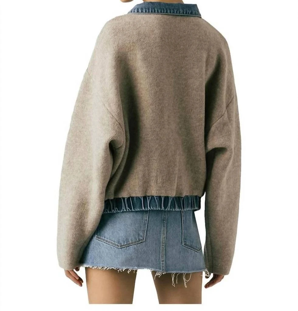 Blank NYC Glow Up Sweater Jacket In Beige 2