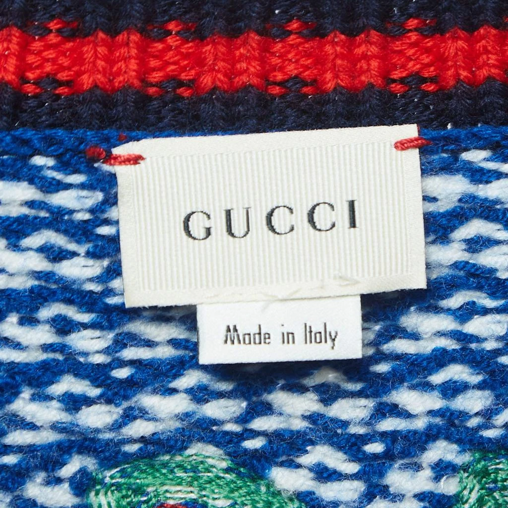Gucci Gucci Blue/White Patterned Wool Buttoned Cardigan (10 Yrs) 4