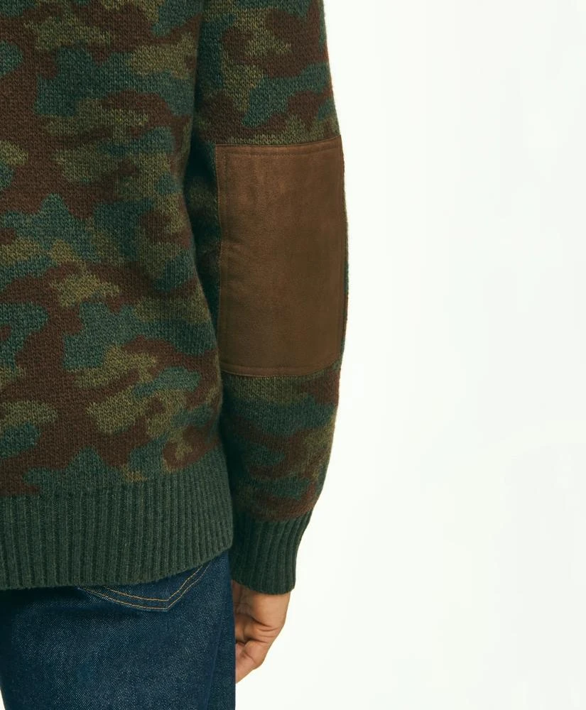 Brooks Brothers Merino Wool Stand Collar Camouflage Zip Cardigan 5