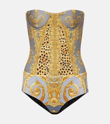 Versace Printed cotton corset bodysuit 1