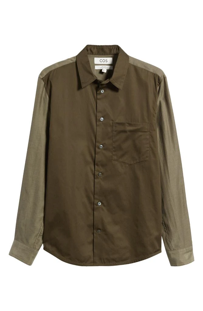 COS Relaxed Fit Colorblock Cotton Button-Up Shirt 6