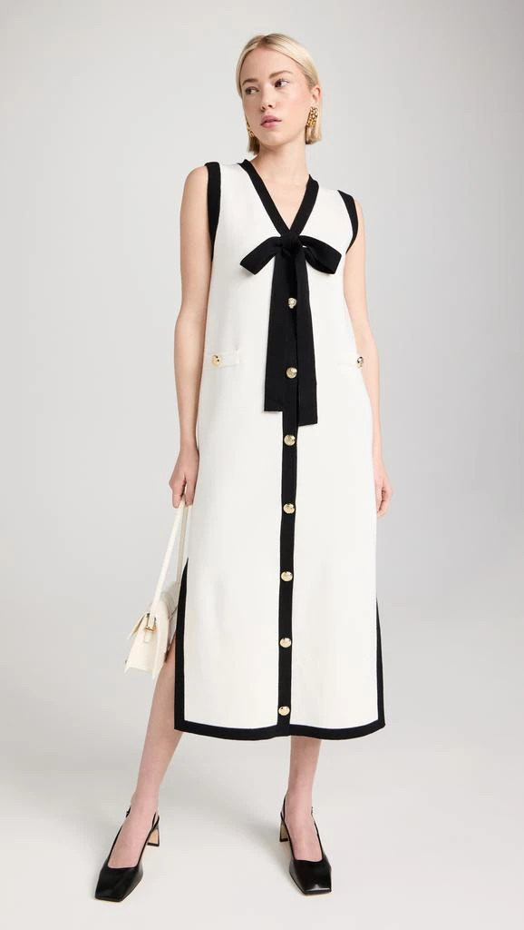 English Factory Knit Midi Dress With Ribbon Tie 1
