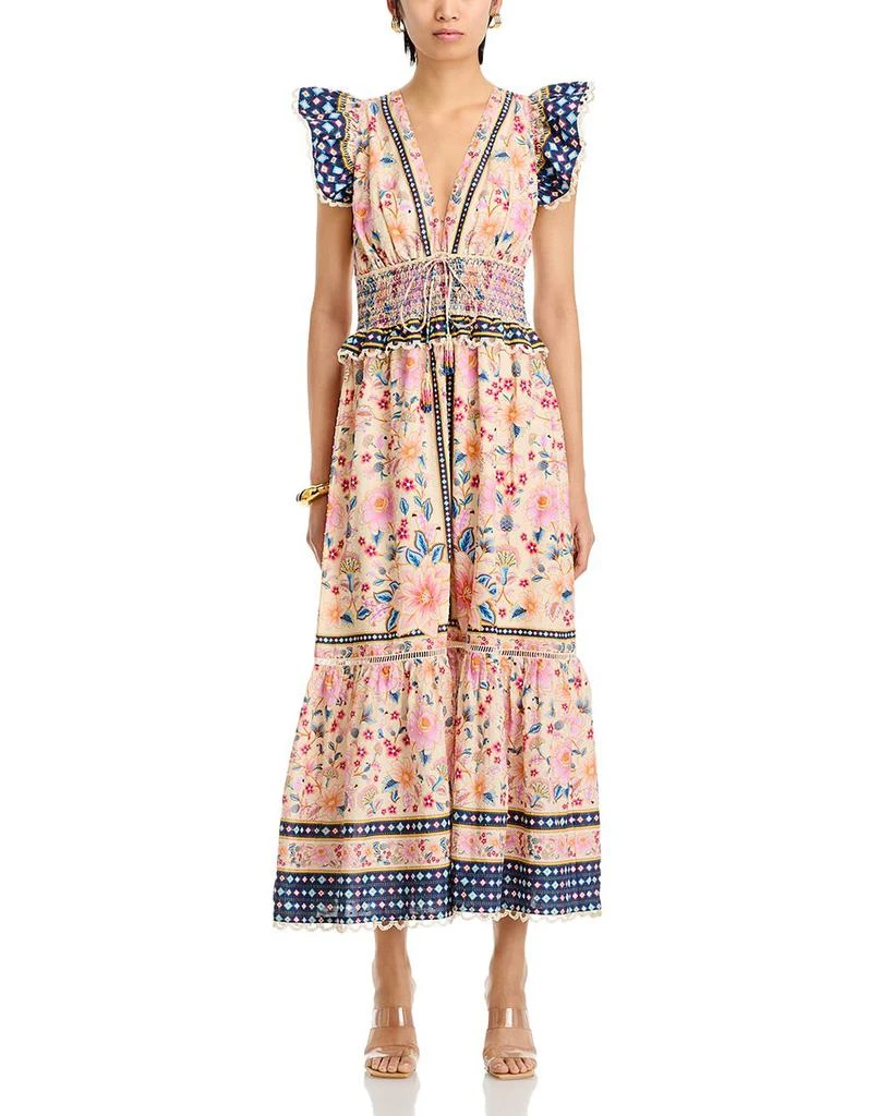 FARM Rio Superbloom Tapestry Cream Maxi Dress 7