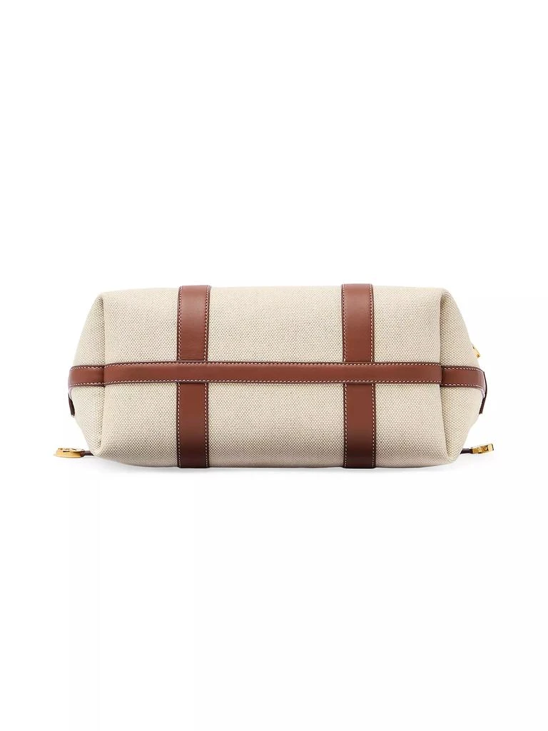 Loro Piana Small Ghiera Canvas &amp; Leather Shopper Tote Bag 4