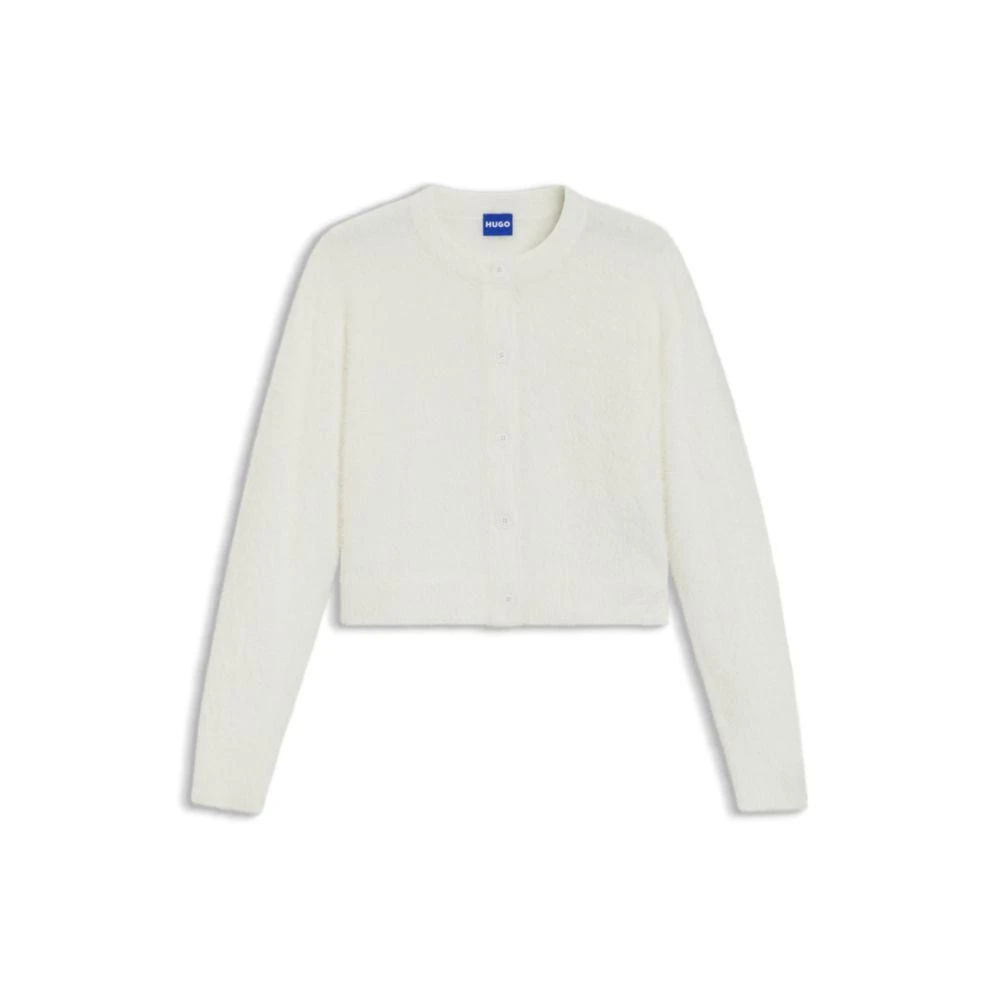 Hugo Boss Furry-yarn cardigan in a relaxed fit 1