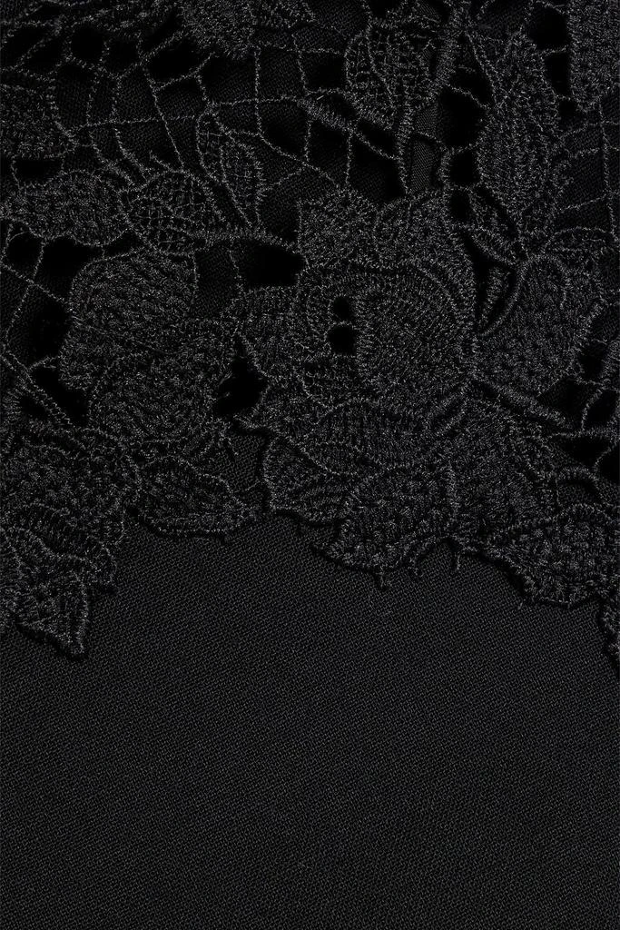 Oscar de la Renta Guipure lace-trimmed wool-blend mini dress 4