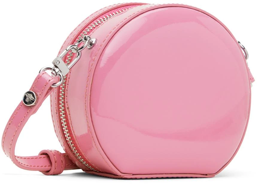 Vivienne Westwood Pink Shiny Mini Round Crossbody Bag 3