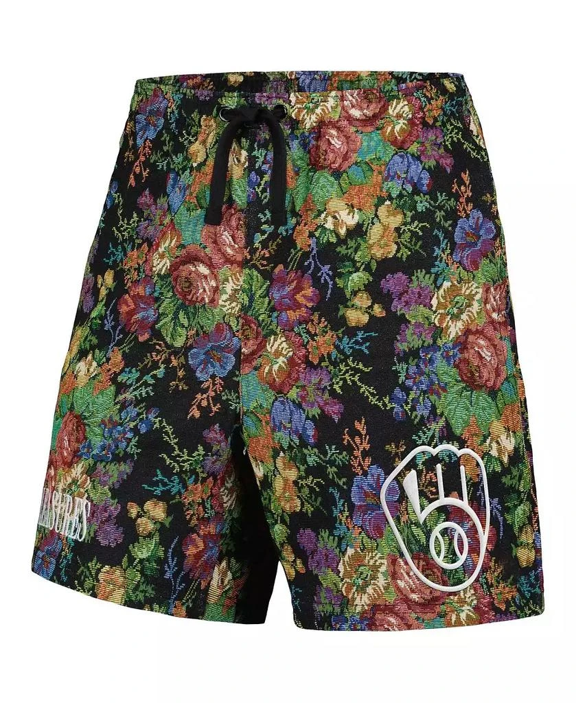 Pleasures Men's Black Milwaukee Brewers Floral Shorts 3