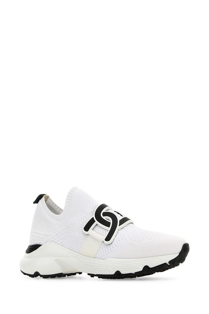 Tod's White fabric Kate slip ons 1