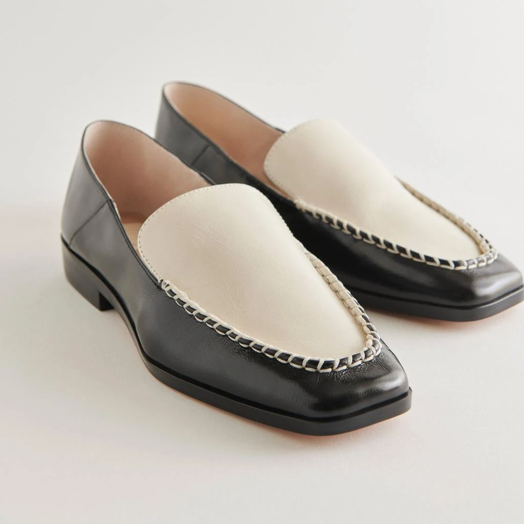 Dolce Vita Beny Wide Flats White Black Crinkle Patent 1