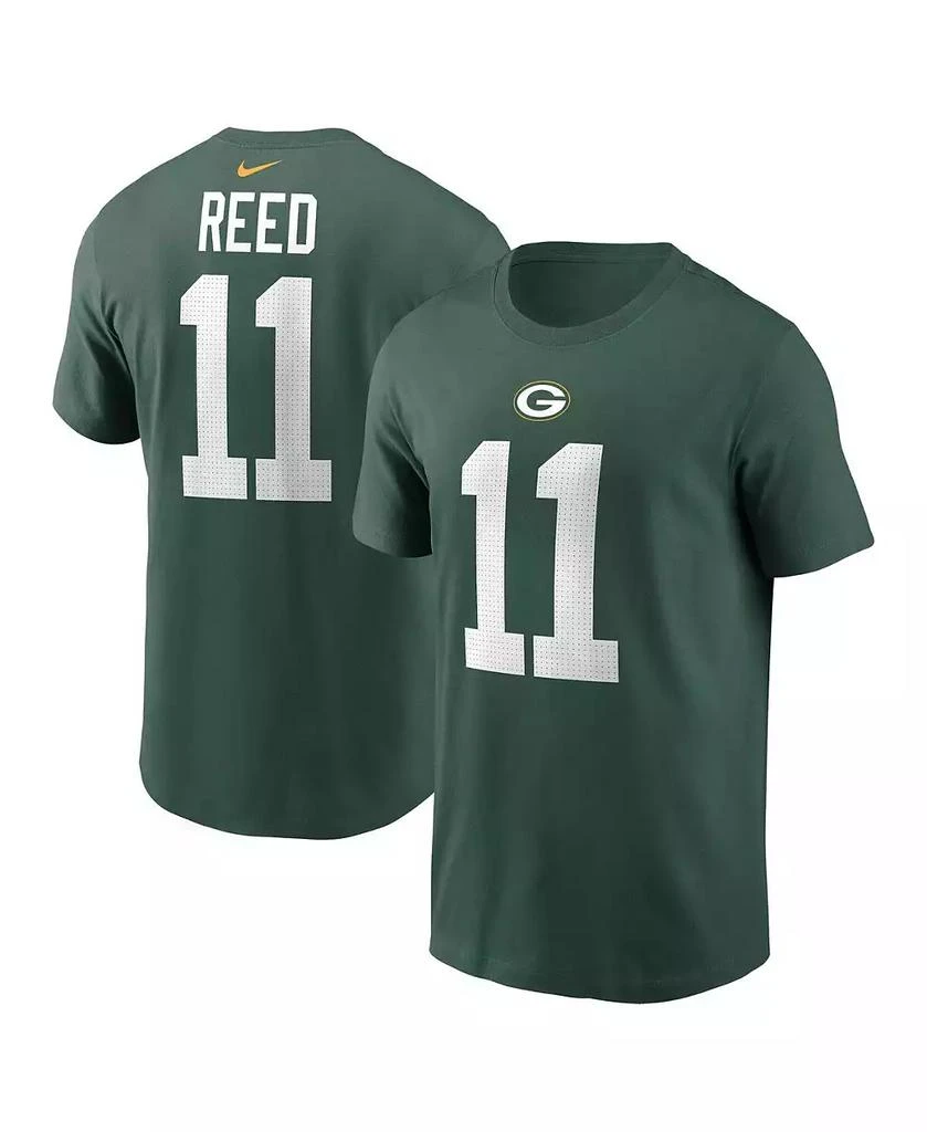 NIKE Men's Jayden Reed Green Green Bay Packers Name Number T-Shirt 1