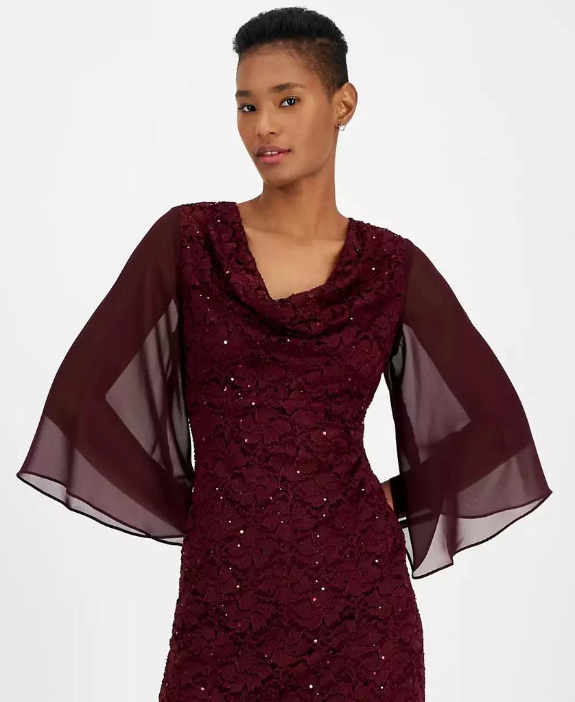 rose gold lace prom dress High Neck Long Sleeve Prom Dresses Cheap