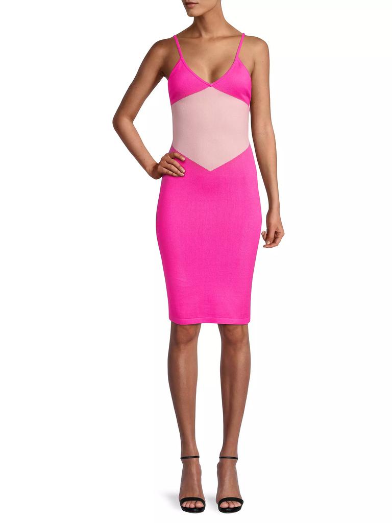 Victor Glemaud Colorblocked Sleeveless Knee-Length Dress