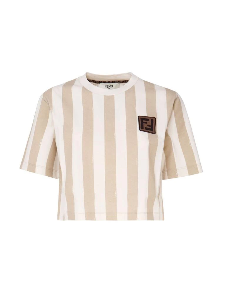 Fendi Fendi Logo Patch Striped Cropped Top 1