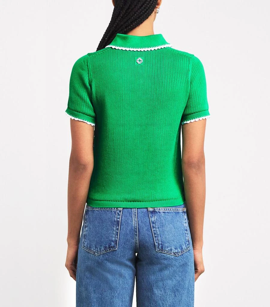 Maje Pointelle Knit Polo Shirt 4