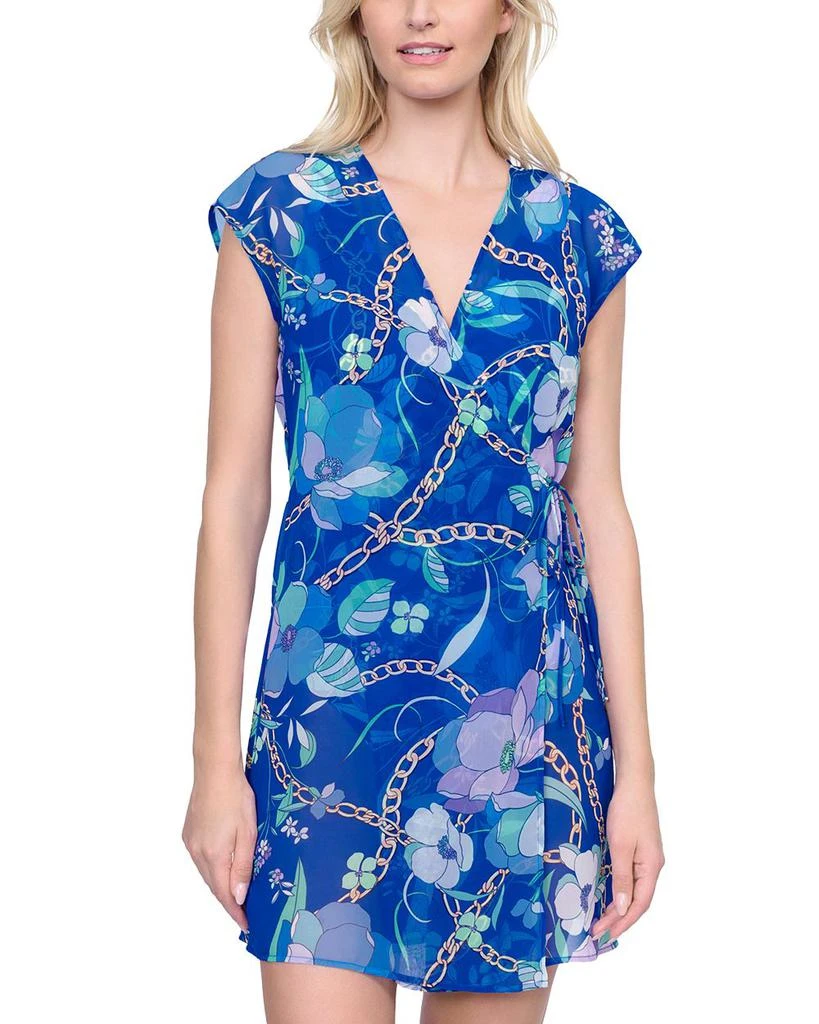 Gottex Floral Print Wrap Cover-Up Dress 1