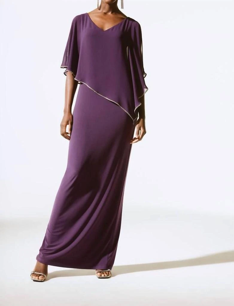 Joseph Ribkoff - Layered Dress With Cape Overlay FINAL SALE ITEM
