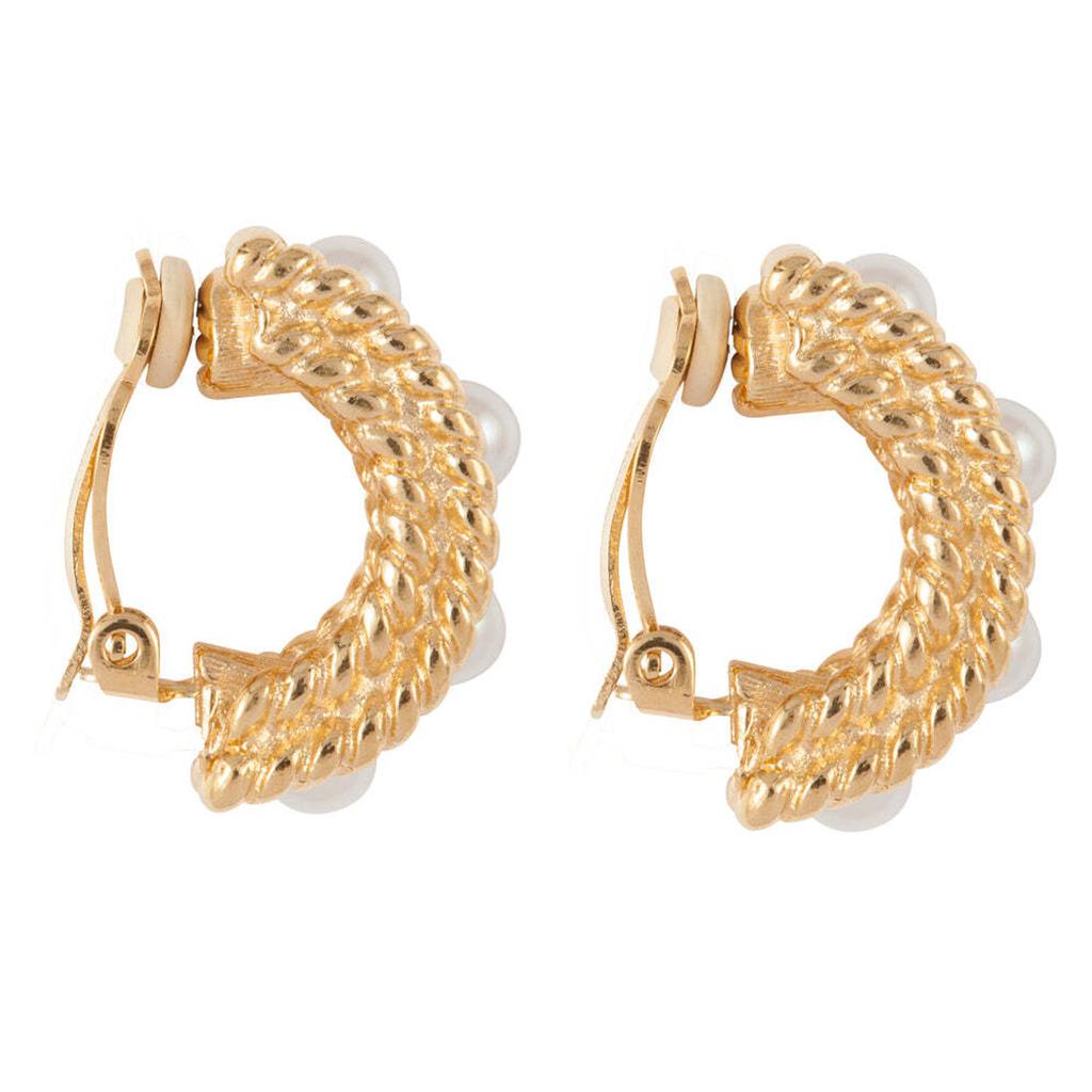Susan Caplan Vintage 1980s vintage givenchy faux pearl clip-on earrings