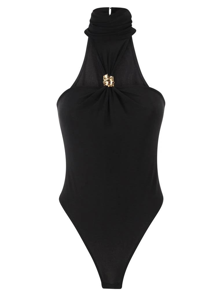 ELISABETTA FRANCHI Crêpe Jersey Bodysuit With Jewel Detail