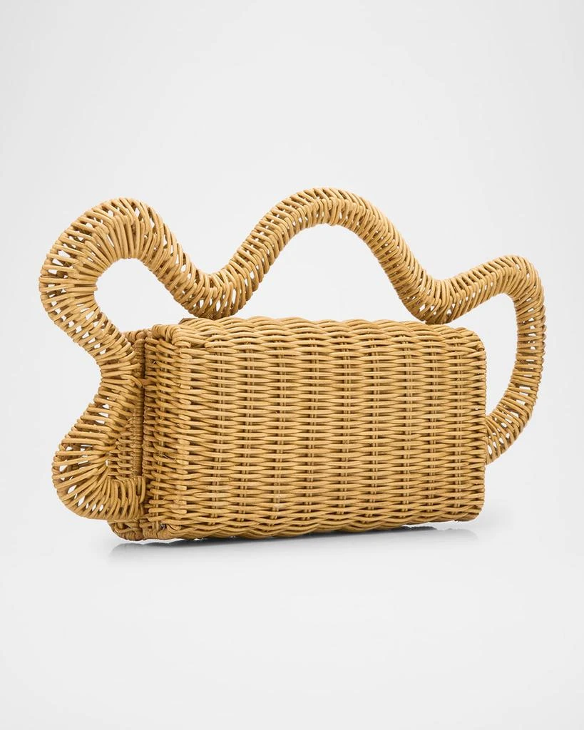 Cult Gaia Elsa Wavy Rattan Clutch Bag 3