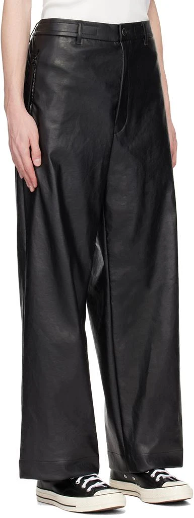 n.hoolywood Black Drawstring Faux-Leather Trousers 2