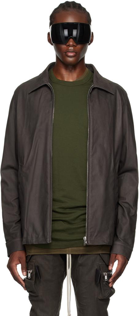 Rick Owens Gray Porterville Brad Leather Jacket IT-48-M Rick Owens Gray Porterville Brad Leather Jacket IT-48-M