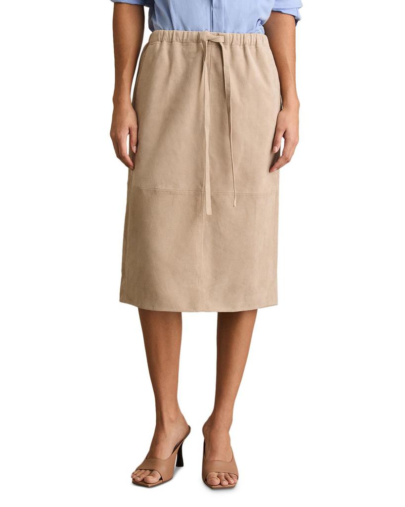 REISS Meagan Drawstring Leather Skirt - Dresses & Skirts