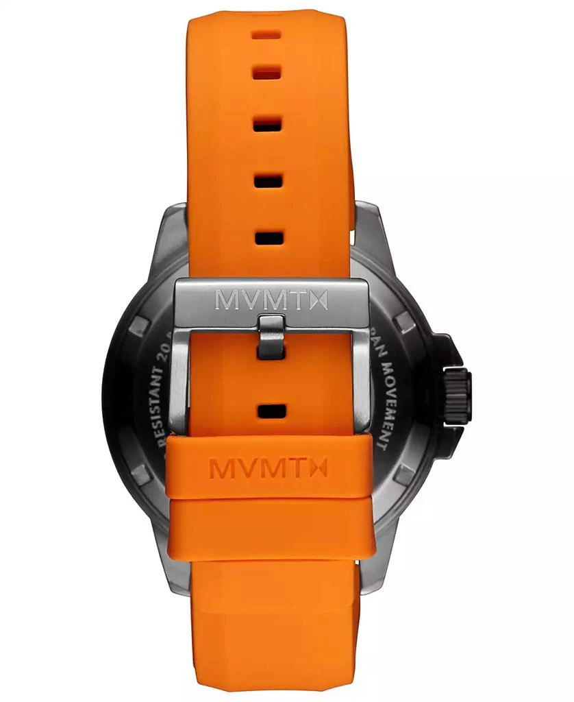 MVMT Men's Minimal Sport Automatic Orange Silicone Strap Watch 45mm 5