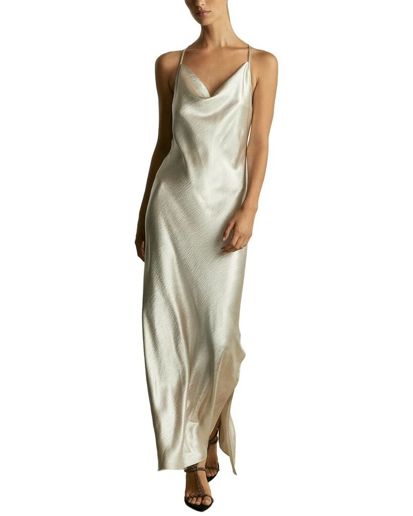 REISS Paisley Metallic Cowl Slip Dress
