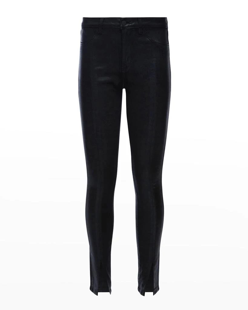 L'Agence Jyothi High-Rise Coated Split Ankle Jeans 1