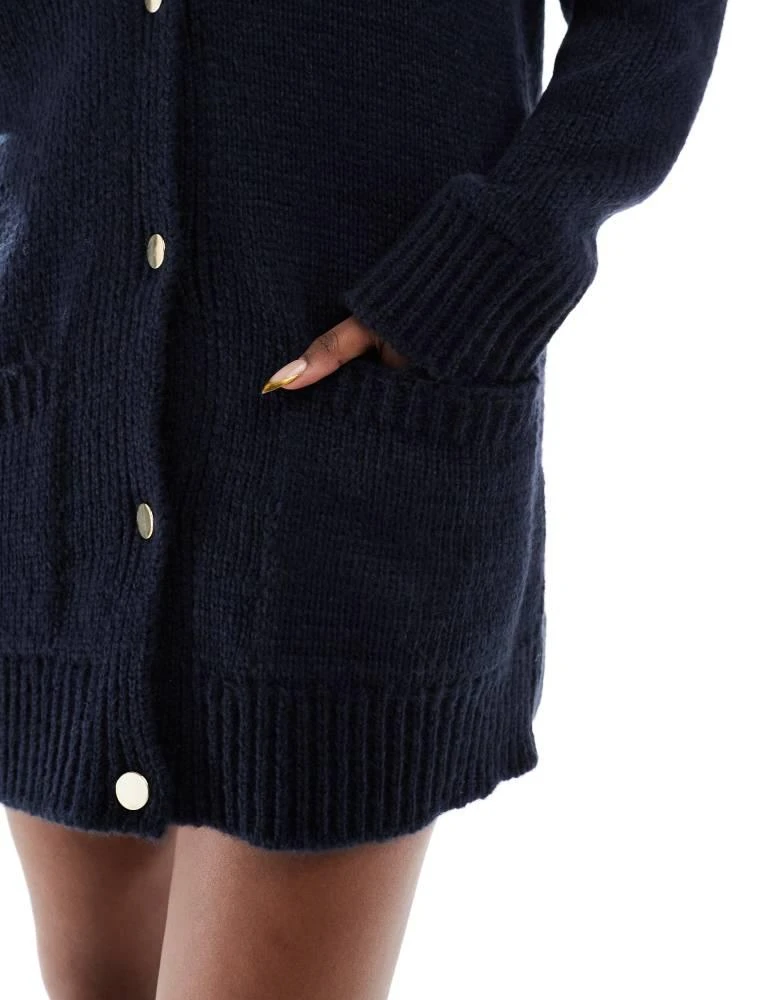 Miss Selfridge Miss Selfridge longline oversized cardigan dress in navy 2