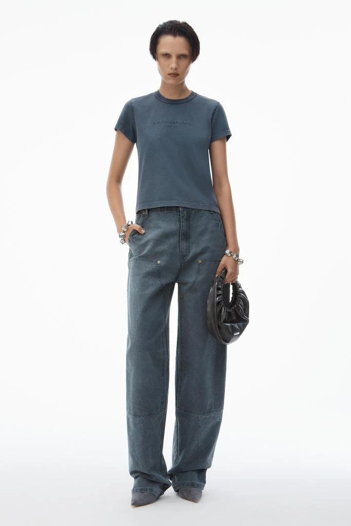 Alexander Wang shrunken logo embossed tee in cotton 6