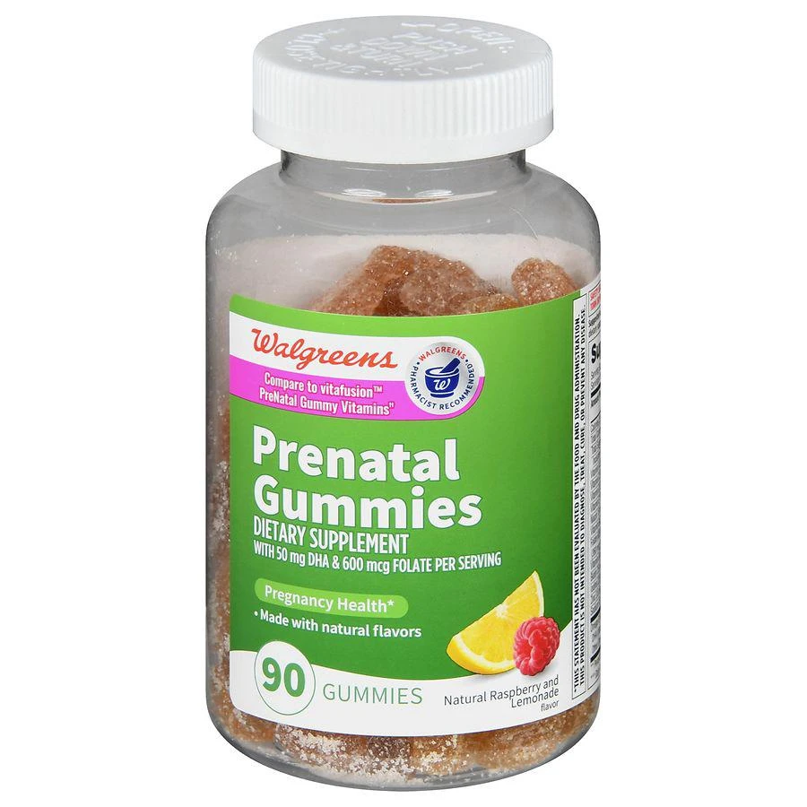 Walgreens Prenatal Gummies (45 days) Natural Raspberry and Lemonade 1
