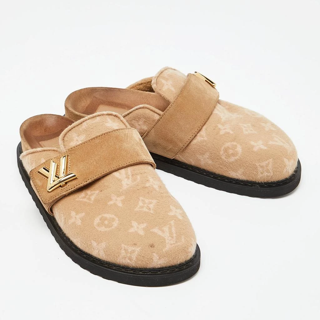 Louis Vuitton Louis Vuitton Beige Monogram Wool LV Cosy Flat Clogs Size 38 4