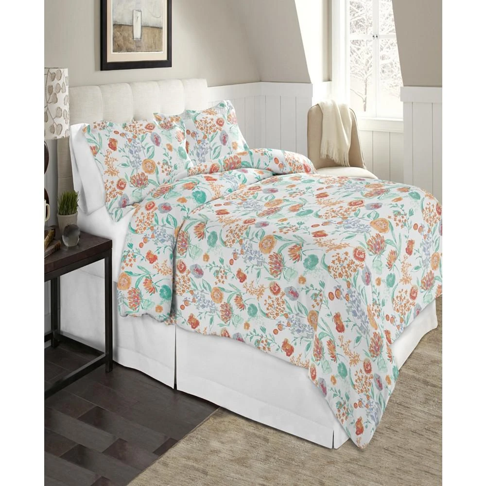 Celeste Home Luxury Weight Printed Cotton Flannel Duvet Cover Set