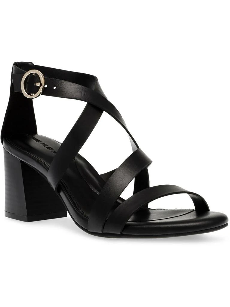 Anne Klein Rowen Womens Faux Leather Buckle Strappy Sandals 4