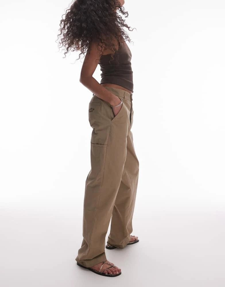 House Of Sunny House of Sunny canvas worker wide leg trousers in clay 3