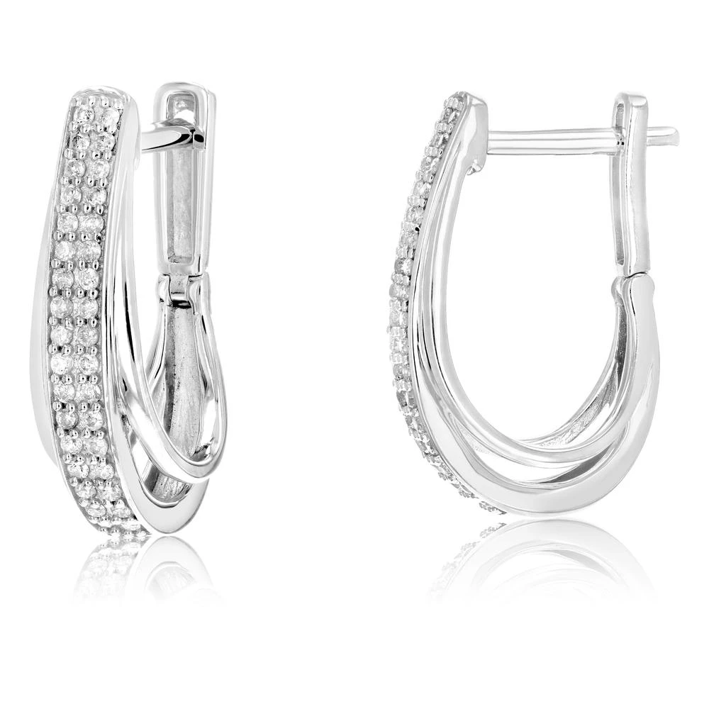 Vir Jewels 1/4 cttw Diamond Hoop Earrings .925 Sterling Silver 60 Stones Dangle 3/4 Inch 5