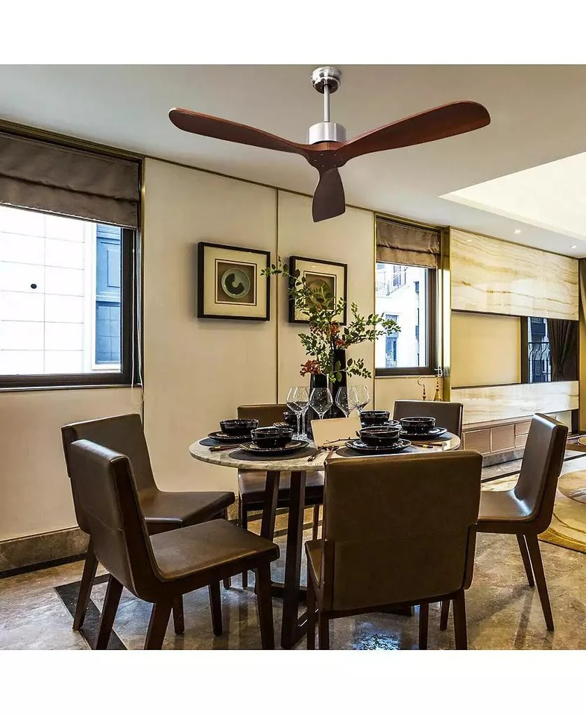 Mecale 52 Inch Modern Brushed Nickel Finish Ceiling Fan with Remote Control 2