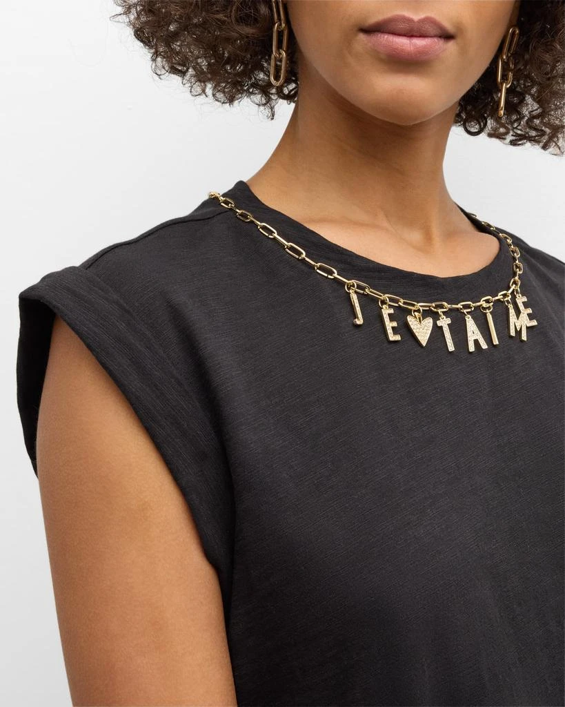 Cinq a Sept Bella Je T'aime Necklace Sleeveless T-Shirt 5
