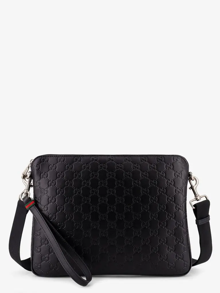 Gucci Leather GG Emblem crossbody bag with embossed GG motif