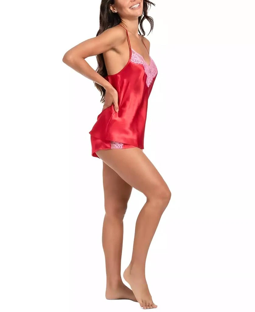 Linea Donatella Women's Satin Lace-Trim 2pc. Cami & Short Set 3