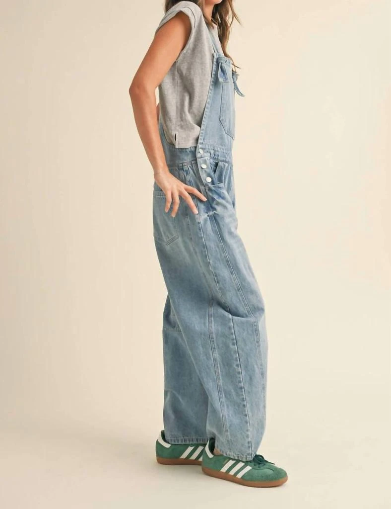 Miou Muse Miou Muse - Wonderwall Barrel Leg Denim Overalls 2
